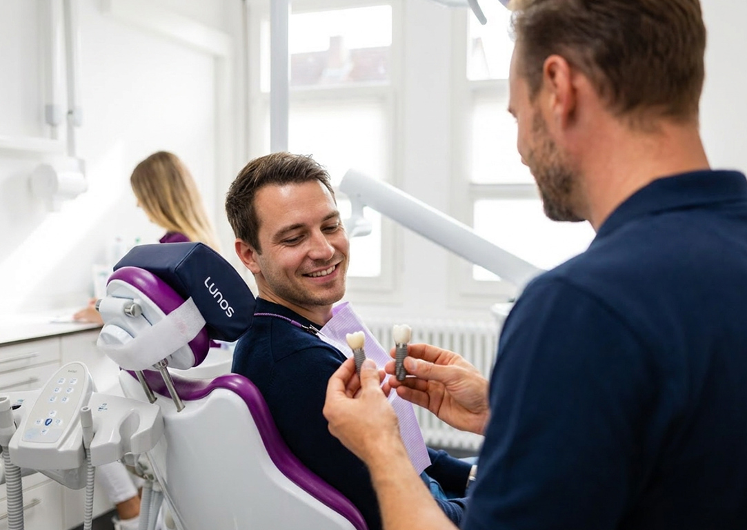zahnarzt-besprechung-implantat-modelle